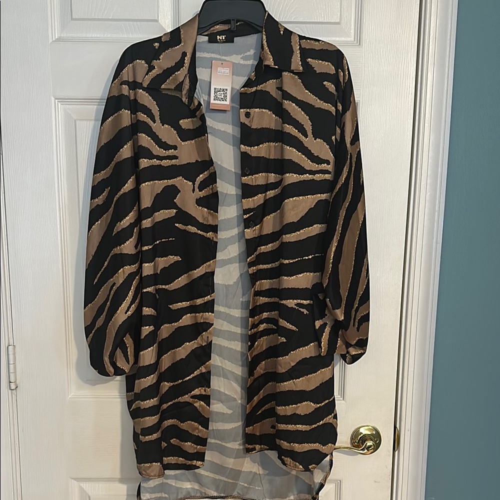 Animal Print Sheer Blouse